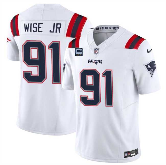 Men & Women & Youth New England Patriots #91 Deatrich Wise Jr White F.U.S.E. With 3-Star C Patch Vapor Limited Stitched Jersey->new england patriots->NFL Jersey